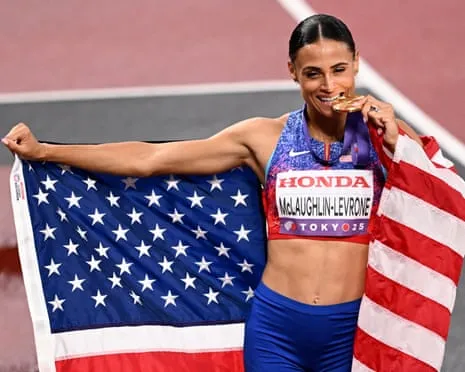 The American sprinter runs speediest female 400m in fourty years to secure championship title